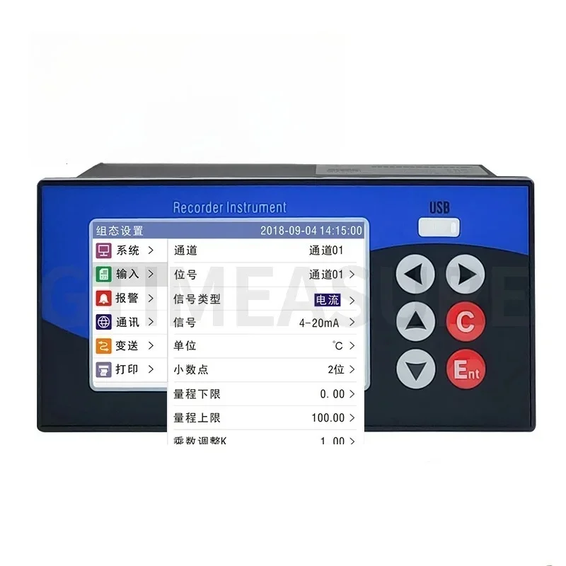 1-6 channel pressure temperature humidity data logger bar graph curve digital display