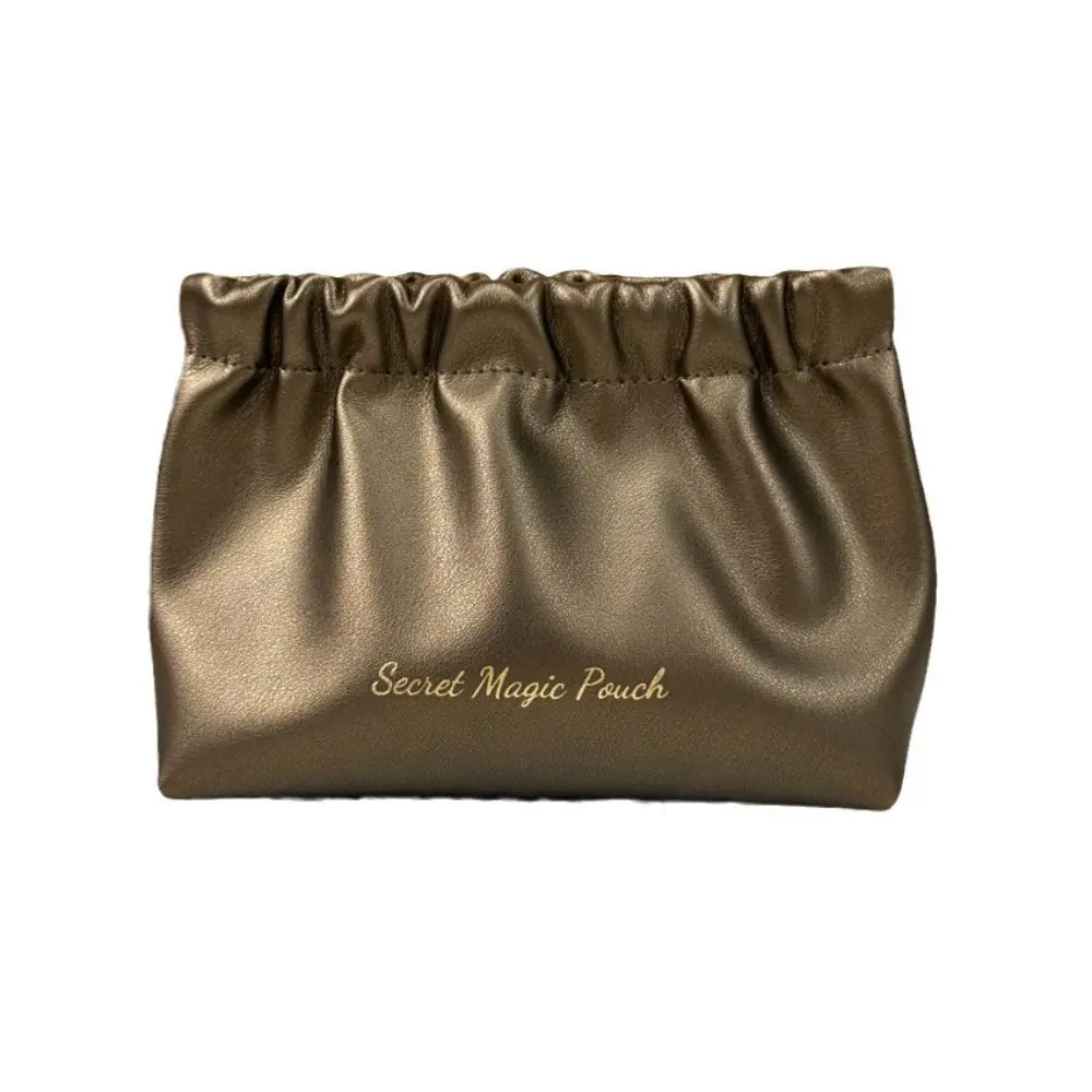 عارضة الكورية نمط بو ورقة الربيع حقيبة الذاتي إغلاق بلون البند الصغيرة أكياس حقيبة التخزين حقيبة مستحضرات التجميل السفر