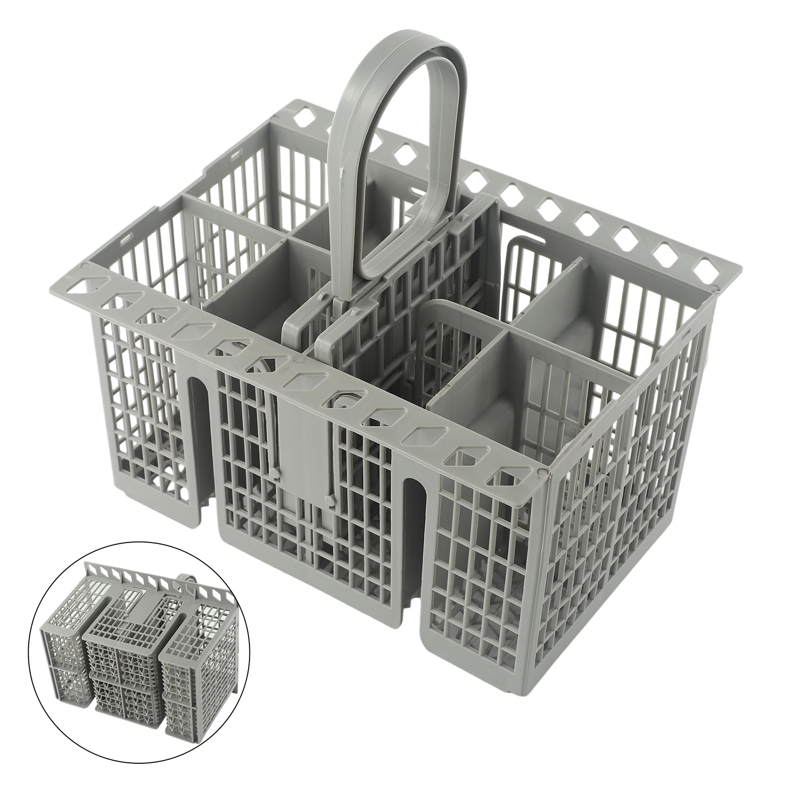 

Premium Plastic Cutlery Basket for Bauknecht Indesit Hotpoint Dishwashers C00257140 Detachable Handle Gray Color For Indesit