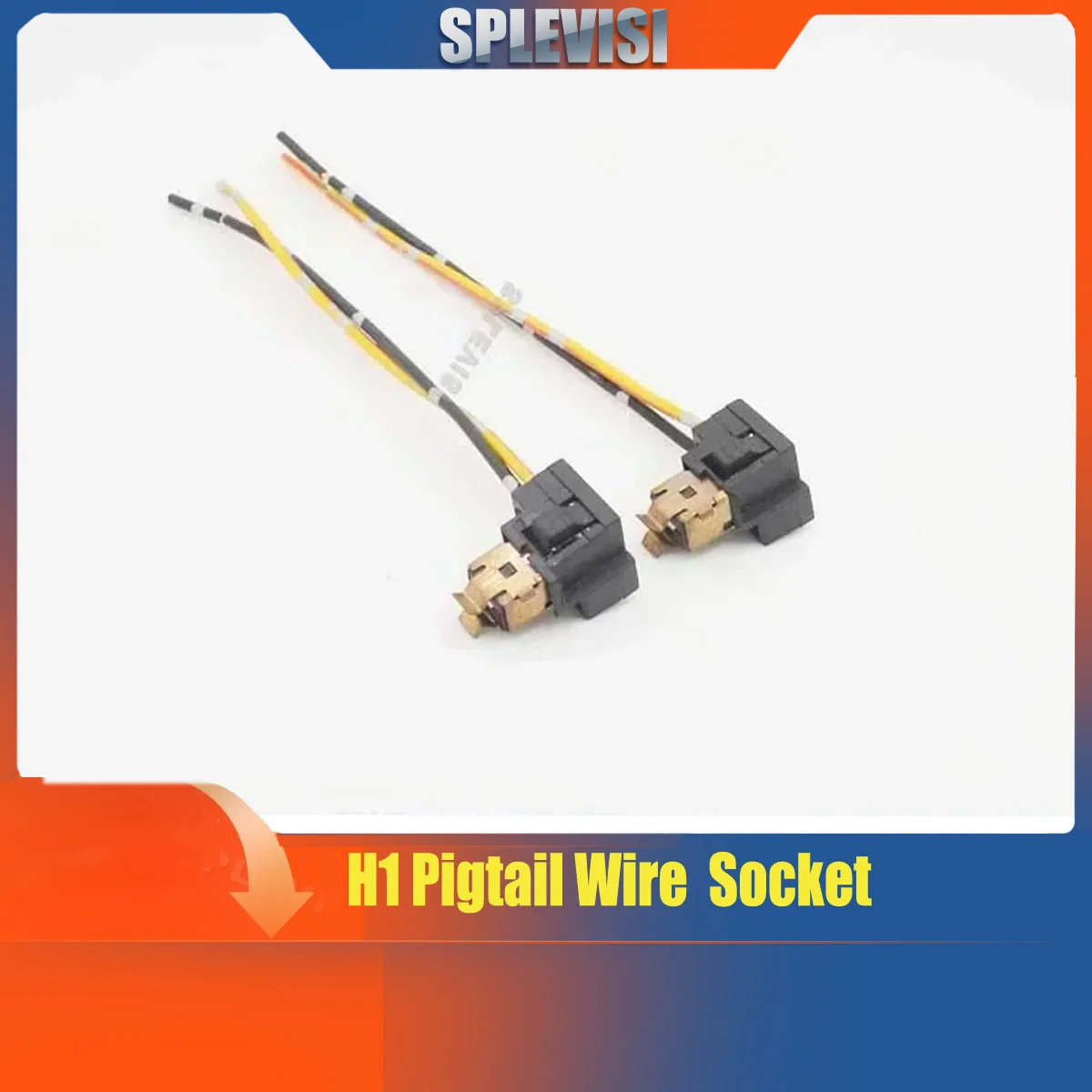 

Pair Of Wire Pigtail Female H1 Two Harness Headlight High Beam Plug Socket Connector