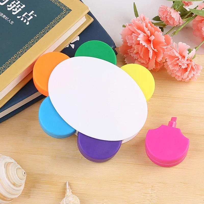 6 ألوان مائية قلم لوازم فنية للأطفال مجموعة رسم أقلام باستيل قرطاسية على شكل زهرة Kawaii مدرسة لوازم فنية رسم #5