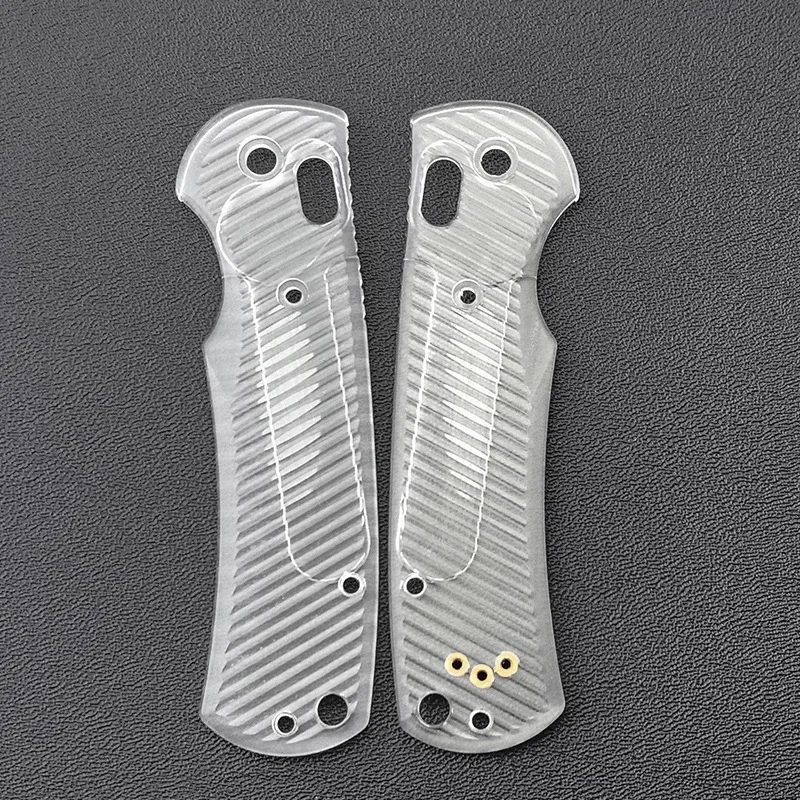 Custom Made Transparent Acrylic Grip Handle Scales For Genuine Benchmade Griptilian 551 Knives With Support Shaft Screw DIY Part