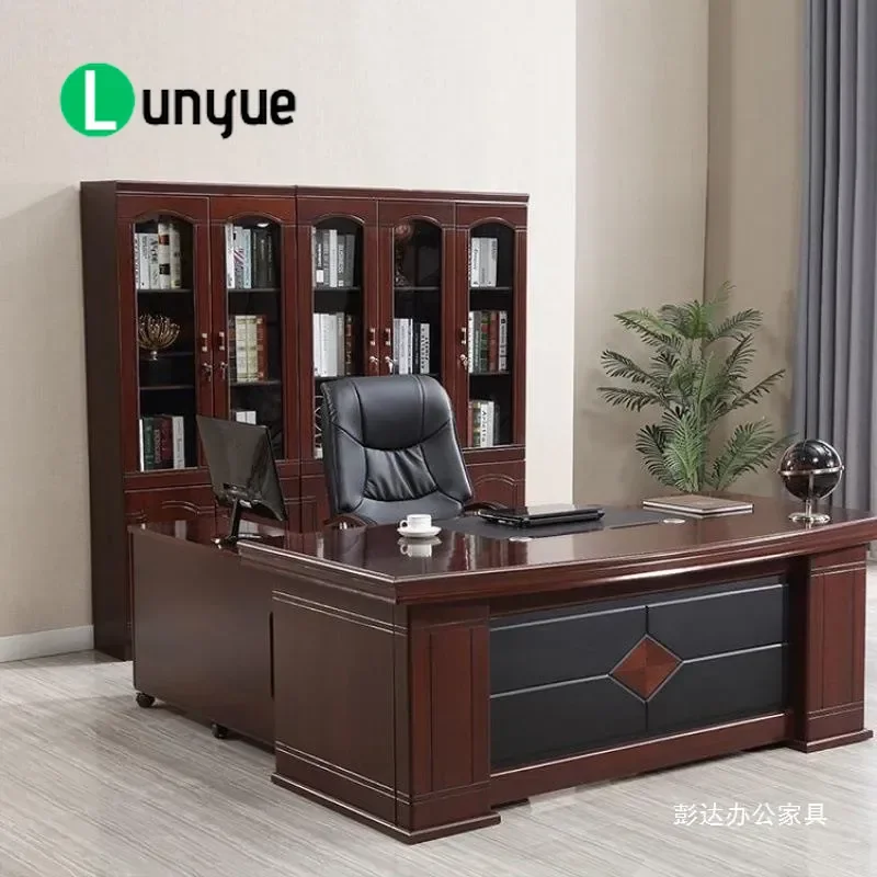 Modern Executive Office Desk and Chair Set Business Boss Table Full Furniture Suite Deluxe Workstation for Manager Room Home