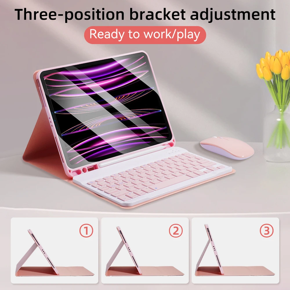 

For iPad Keyboard Case For iPad 2025 iPad Air 11in 13in M2 M3 Pro 11in 13in M4 Pro 11 12.9 10.2 9/8/7th 10/11th 9.7 Air 3 2 Case