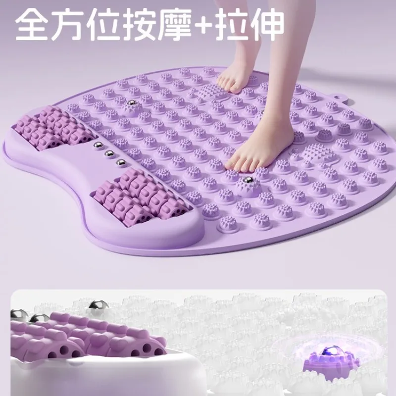 سجادة تدليك القدم لليوجا مع بكرة - سجادة جري ثابتة داخلية من السيليكون الناعم بنسبة 100%