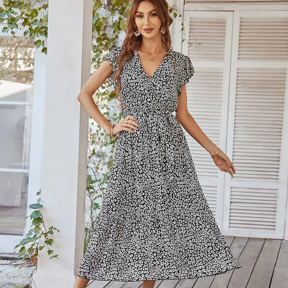 Robe imprimée pour femmes, jupe de vacances de loisirs, printemps et été