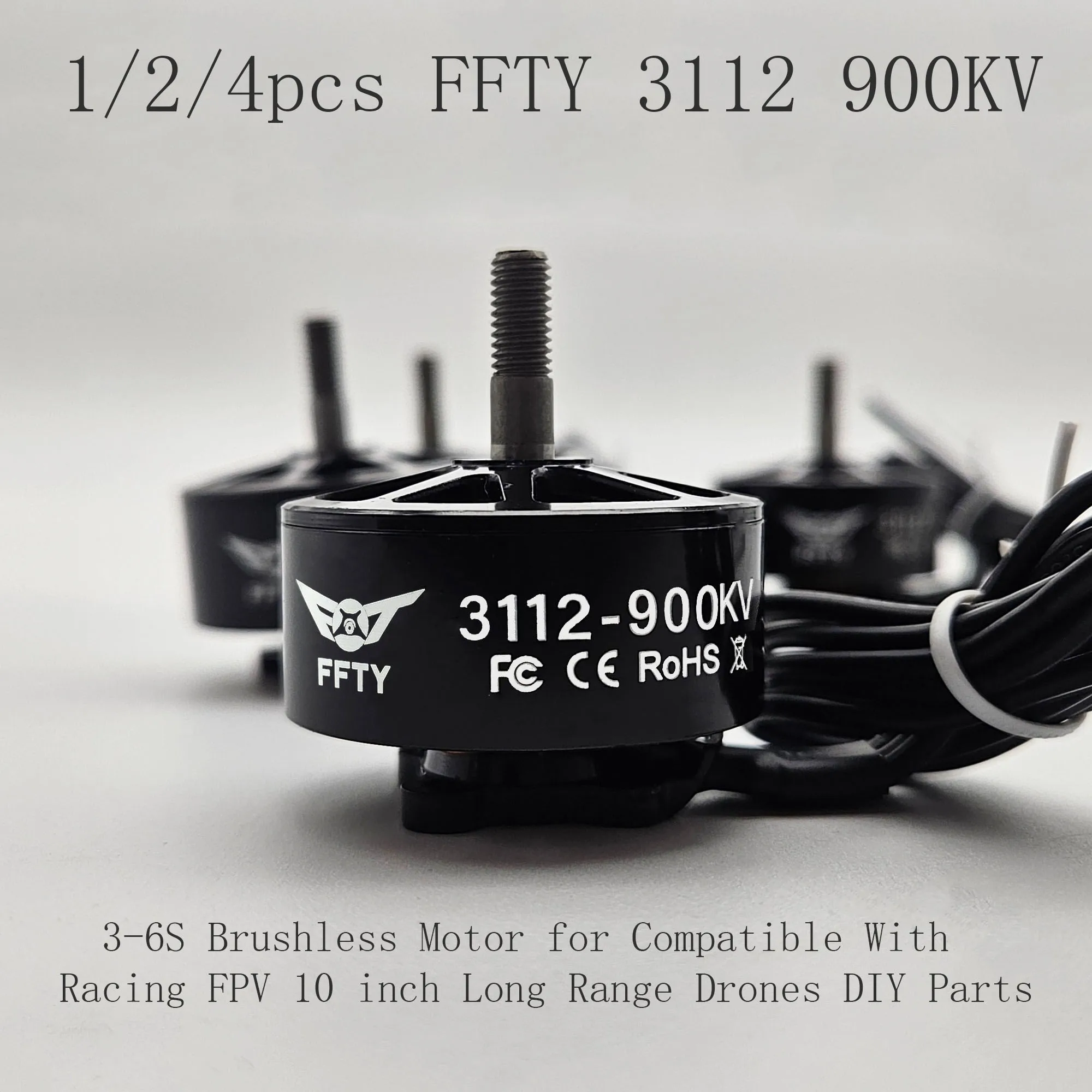 

1/2/4 шт. FFTY 3112 900KV 3-6S бесщеточный двигатель для совместимости с гоночными FPV 10-дюймовыми дронами дальнего действия DIY Запчасти