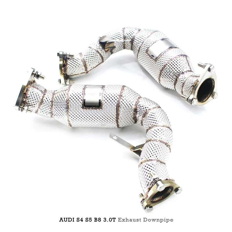 Head Section High flow Pipes Exhaust Pipes branch downpipe Exhaust Pipe with catalyst for Audi S4 S5 B8