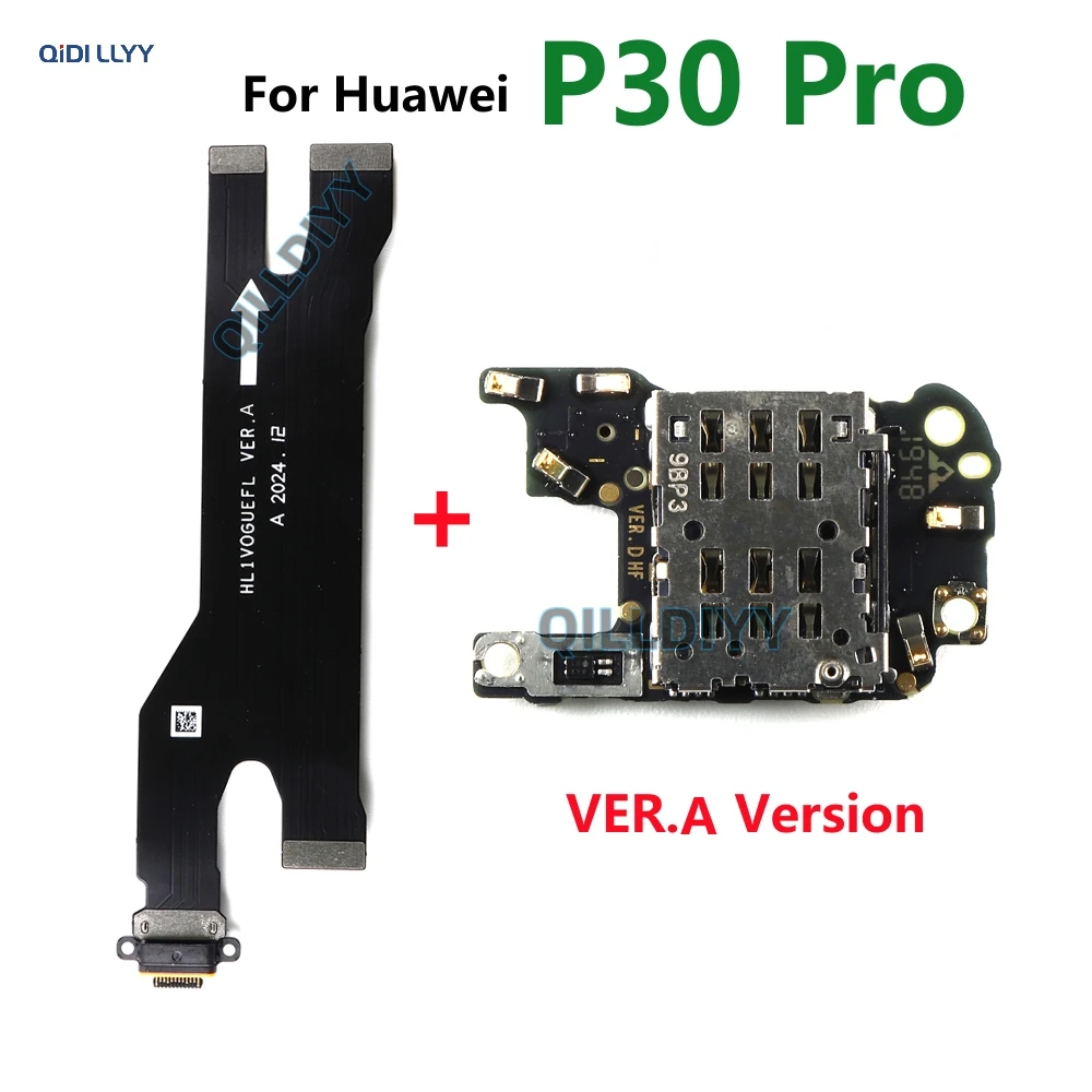 For Huawei P30 Pro Microphone Sim Card Tray Holder Board USB
