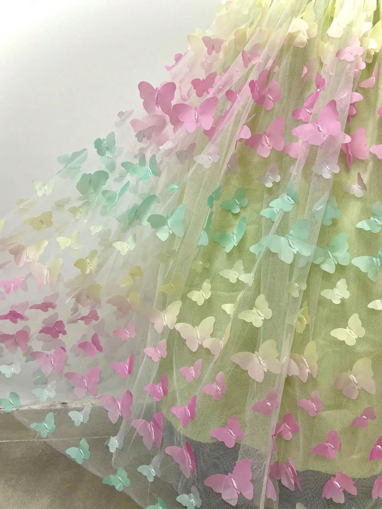 Girl\'s New Three-Dimensional Butterfly Sleeveless Mesh Bow Long Princess Dress Wedding Flower Girl Birthday Party Elf Dress