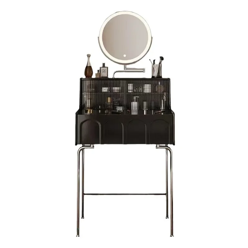 

Practical solid wood dresser small French black ultra-narrow makeup table bedroom modern simple mini makeup table