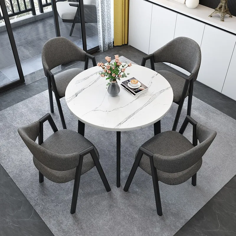 

Simple Leisure Small Round Table Negotiation Table and Chair Combination Office Reception Desk