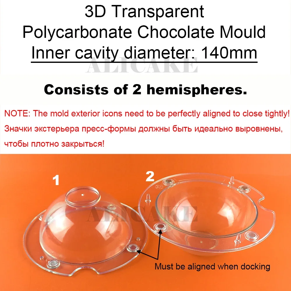 Confectionery Pastry Baking Tool, 5.5 Inch 14cm Polycarbonate Half Sphere Dome Mold, Chocolate & Mousse Cake Mould