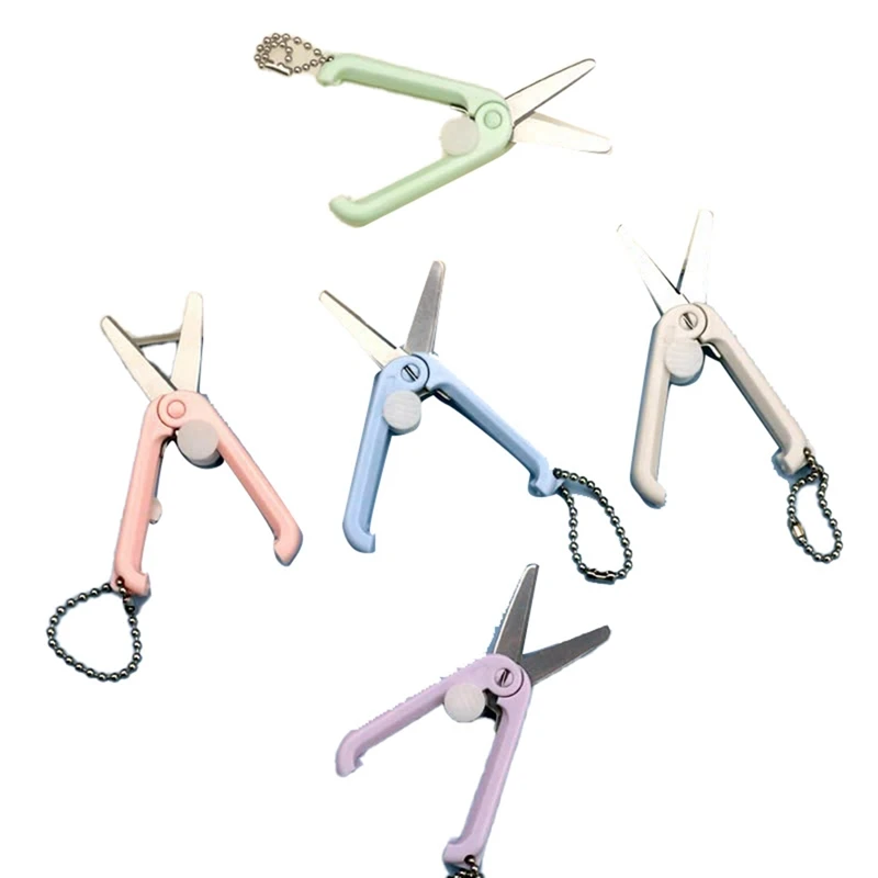 10 Pack Mini Scissors (5 Colors) Portable Small Scissors Telescopic Mini Scissors For Paper-Cut Handmade Gifts For Kids