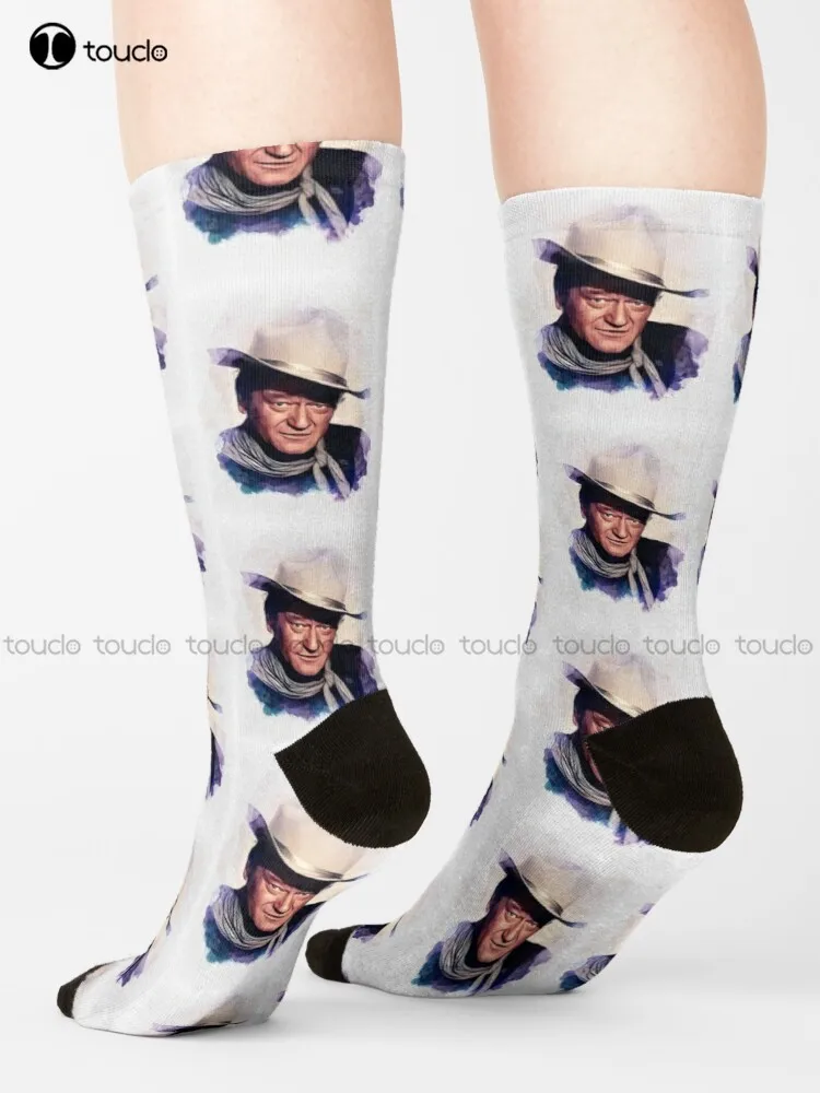 

John Wayne, Movie Legend Socks Cute Socks Personalized Custom Unisex Adult Teen Youth Socks 360° Digital Print Hd High Quality