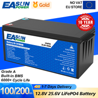 EASUN POWER LiFePO4 Battery 50AH 100AH 200AH 12V 24V BMS Rechargeable Lithium Bateria Pack for Camping Car Solar No Tax