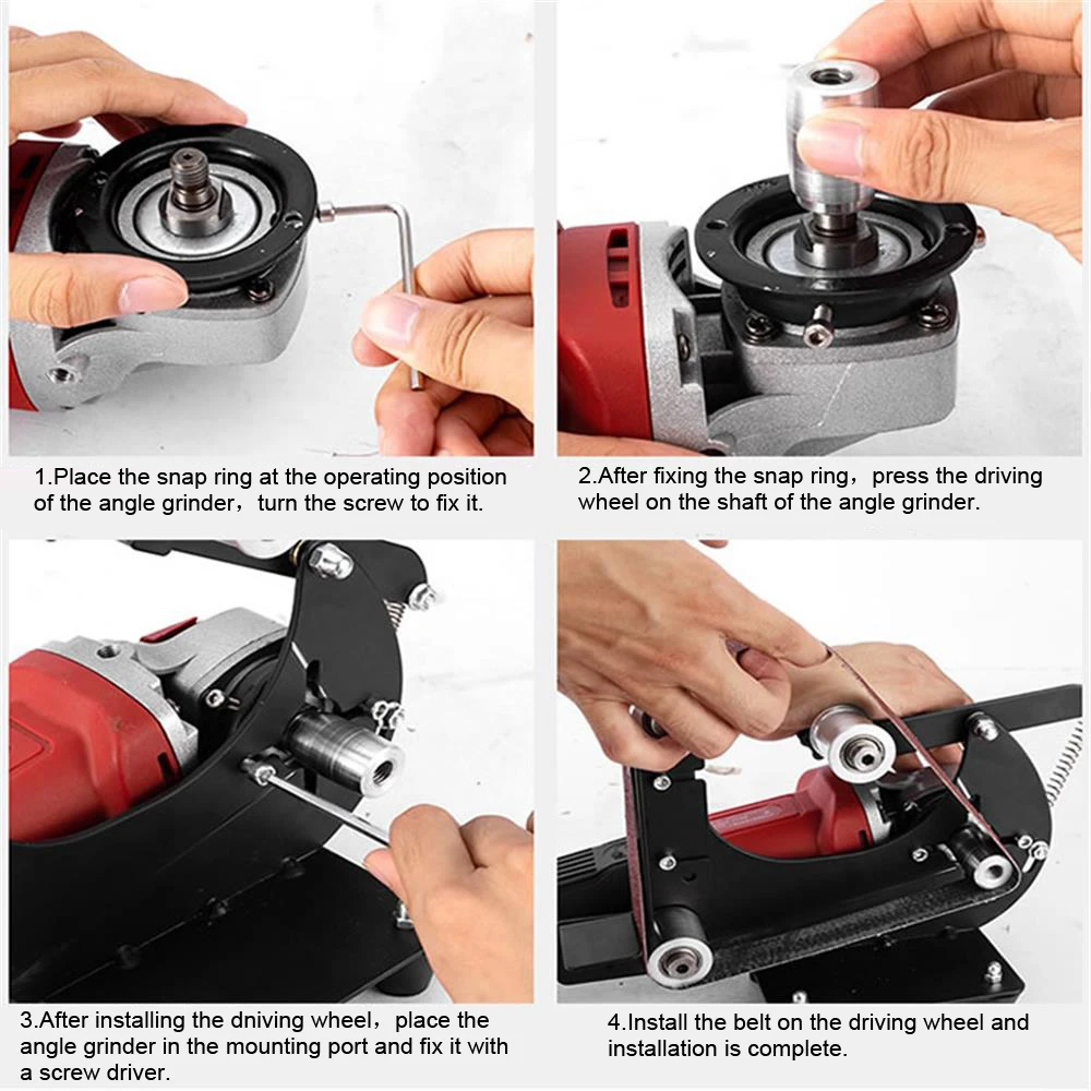 Imagem -05 - Multifuncional Angle Grinder Lixar Adaptador de Correia Moagem e Polimento Acessórios para 100 115 125