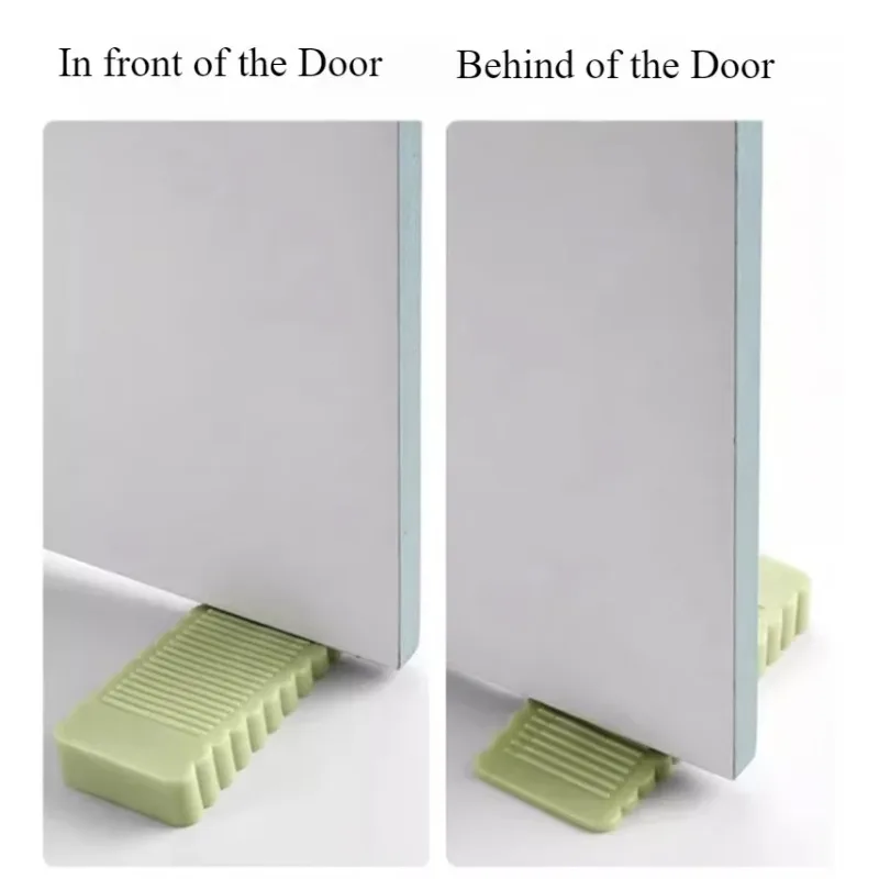 Tope de puerta delantera: tope de puerta de goma móvil anticolisión para uso doméstico. Hardware en forma de cuña para aplicaciones domésticas