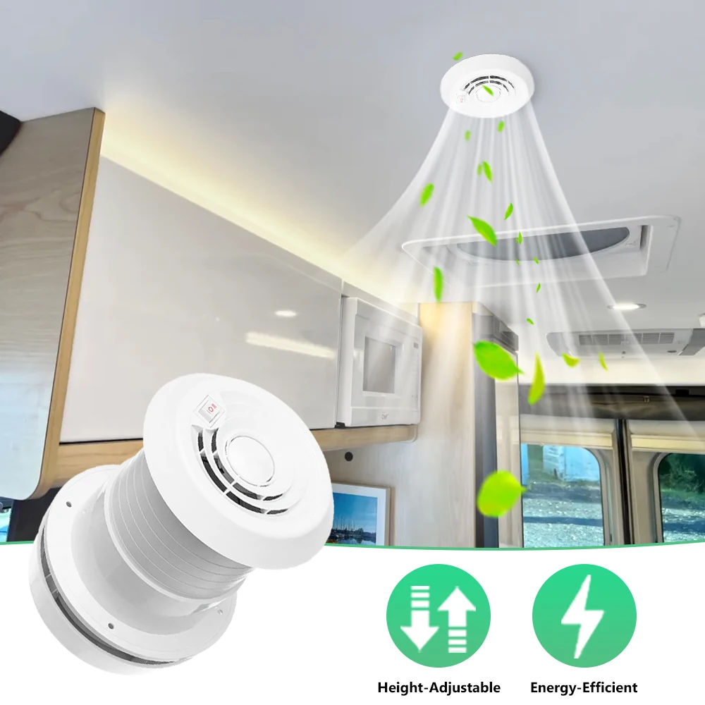 12V Round RV Vent Air Exhaust Fan Mushroom Head Roof Motorhome Vent Ventilation with LED Air Ventilation for RV Caravan Trailer