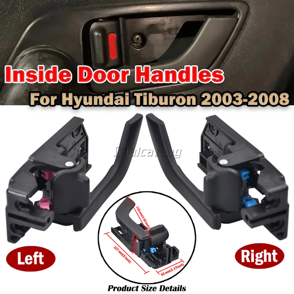 For Hyundai Tiburon Inside Interior Door Handle Left Right 2001-2010 2003 2004 2005 2006 2007 2008 82610-2C000 82620-2C000