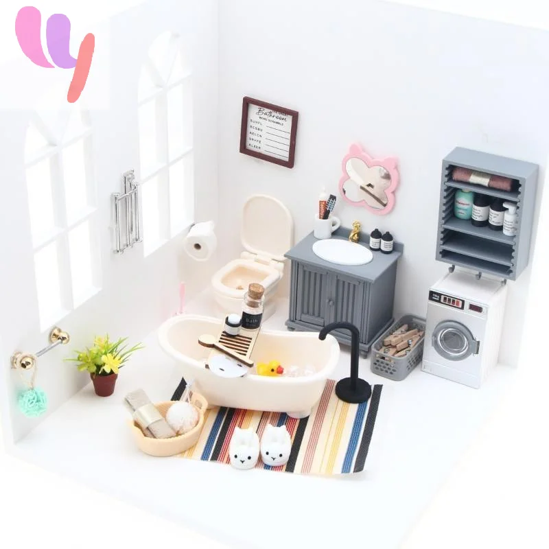 1Pcs /1Set 112 Miniature Dollhouse Simulation Washing Machine Model Rechargeable Electric Toy Appliance Gift For Kids Home Decor