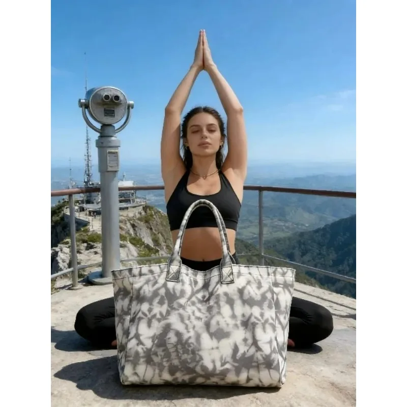 

Trend Fitness Bag Shoulder Bag Fashion Yoga Shoulder Canvas Bag Women's Large Capacity Tote Bag Shopping Bag Sports and Leisure