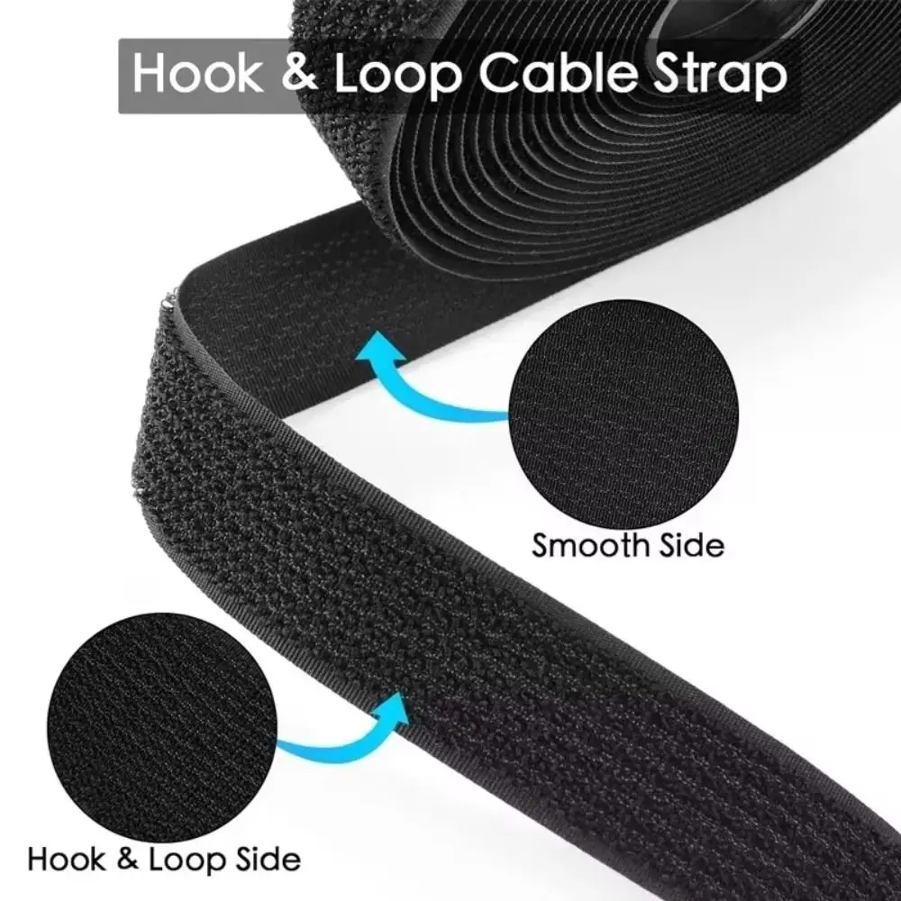 Nylon Material Hook Loop Straps Reusable Free Cut Length Adjustable Fastening Straps With Buckles Adjustable Cord Straps