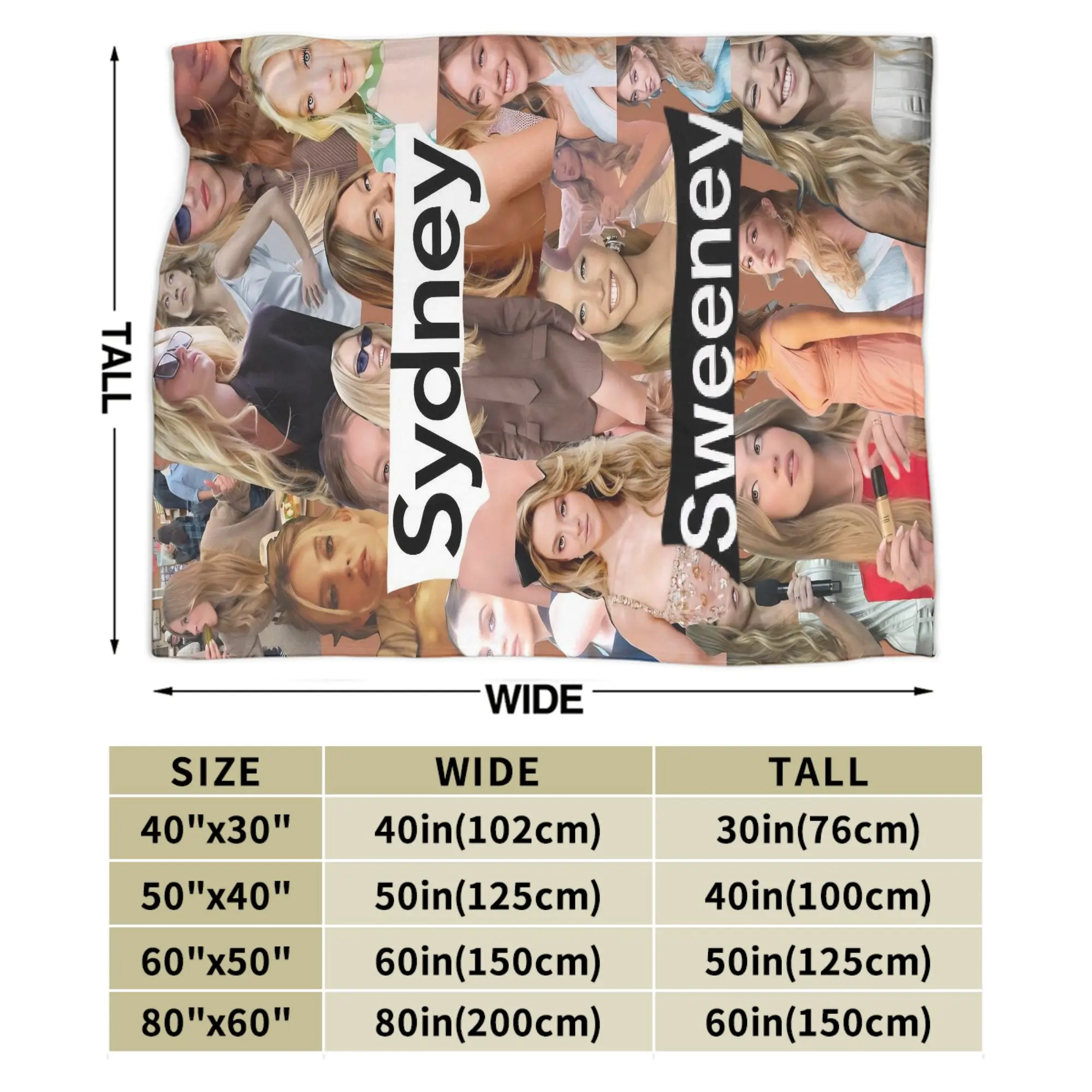 السفر سيدني سويني الممثلة الأمريكية صورة نمط رمي بطانية الفانيلا المفرش لكرسي أريكة سرير رقيق أريكة غطاء سرير