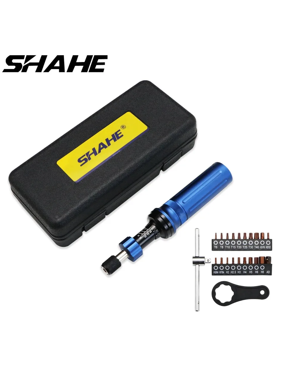 AliExpress Shahe SHAHE Pecision Mechanical Torque Screwdriver Set with 1/4"Bit Holder, 20Bits,Suitable for DIY Bicycle Maintenance,Pecision Tool
