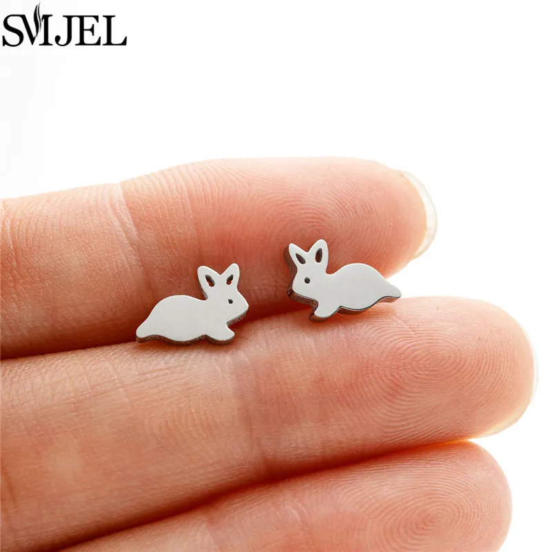 Cartoon Edelstahl Kleine Hase Ohrringe für Mädchen Geburtstagsgeschenk Modeschmuck Niedliche Tier Kaninchen Ohrstecker Ostergeschenk