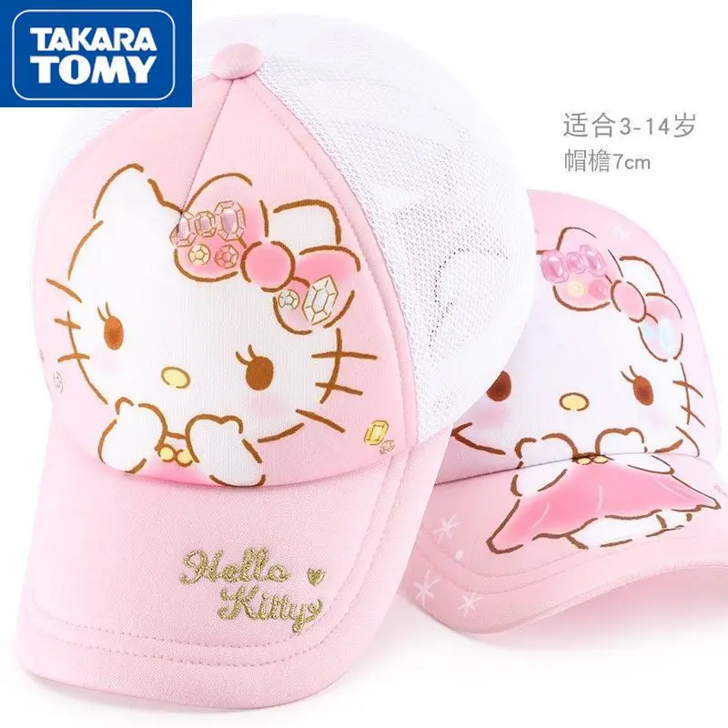 

TAKARA TOMY 2022 New Hello Kitty Thin Section Girls Summer School Sunscreen and UV Protection Sun Hat Children's Princess Cap