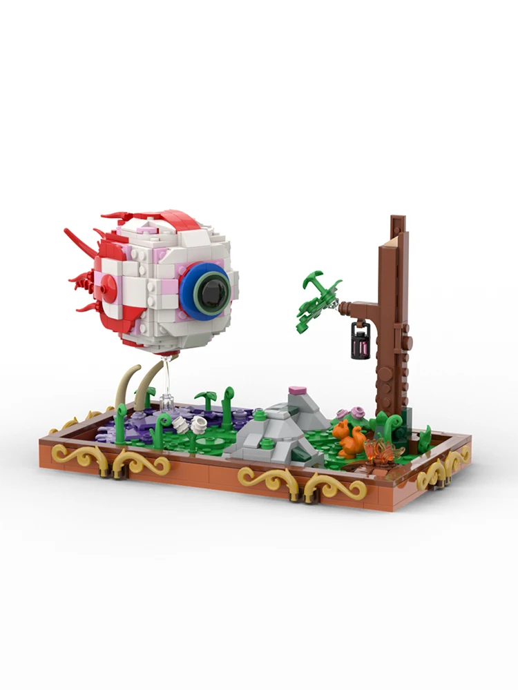 ตัวต่อ Eye of Cthulhu MOC, ตัวละครศัตรูแบบพิกเซลอาร์ตพร้อมหนวด, สัตว์ประหลาดจากเกมผจญภัย DIY สำหรับนักสะสม