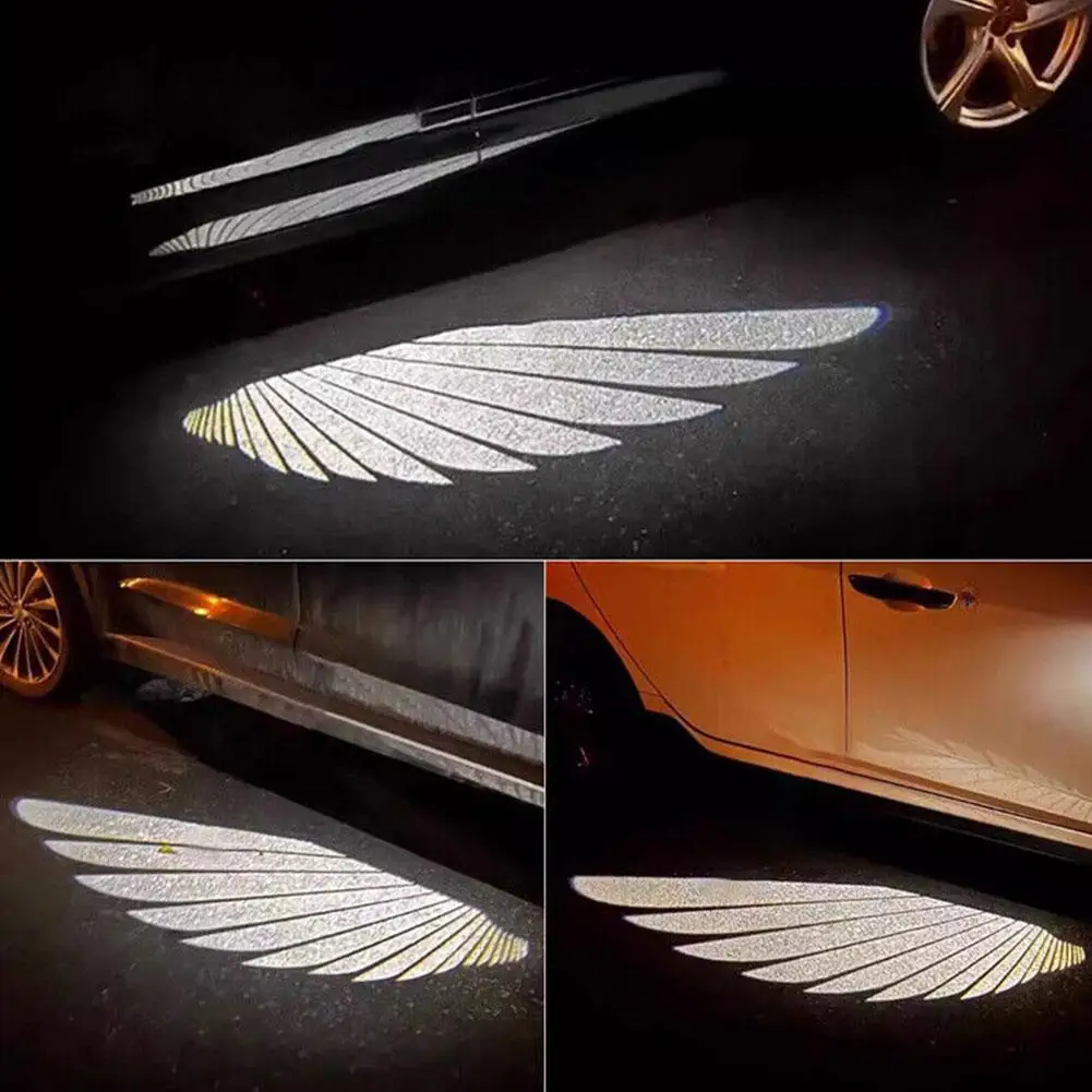 

LED Light 2PCS Car Angel Wings Welcome Light Rearview Carpet Mirror Wings Projection Angel Light Welcome W2I7