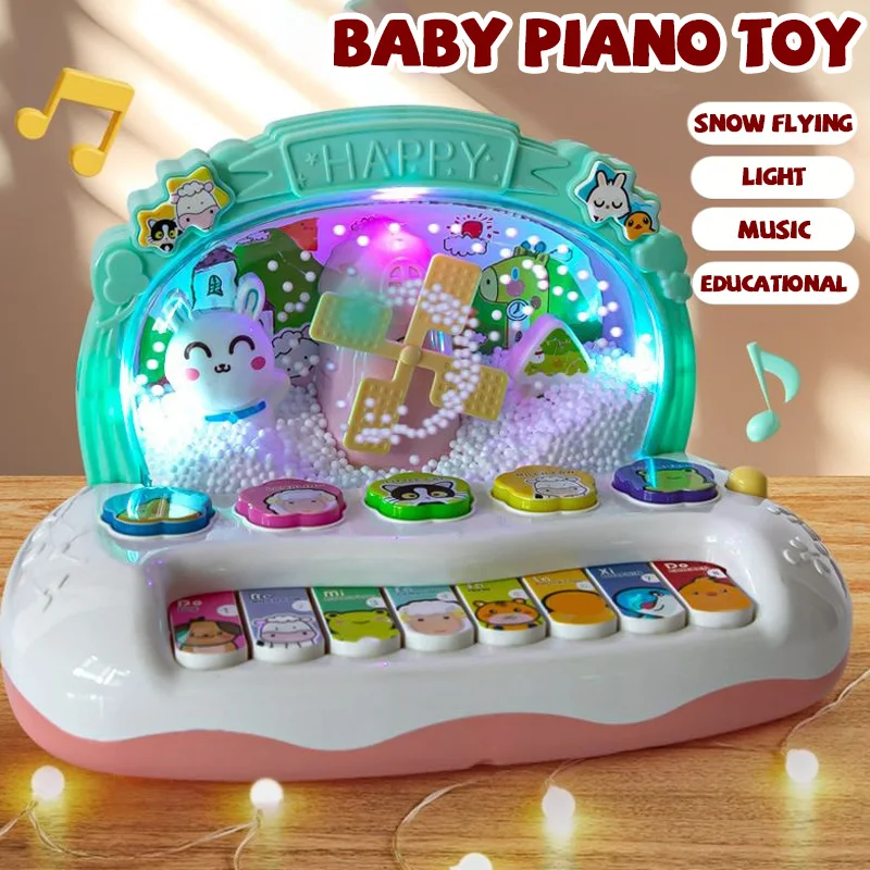 

Baby Musical Toy with Animal Sound Kids Piano Keyboard Electric Flashing Music Instrument Early Educational Toys for Children