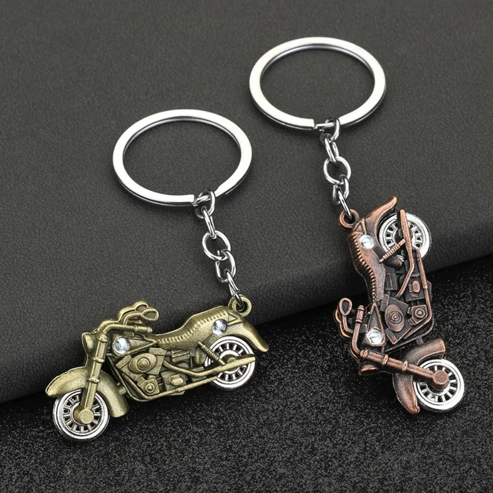 Mini Motorcycle Model Keyring Simulation Motorcycle Pendant Cute Simulation Car Keychain Cool Metal 3D Model Key Ring Men Gift