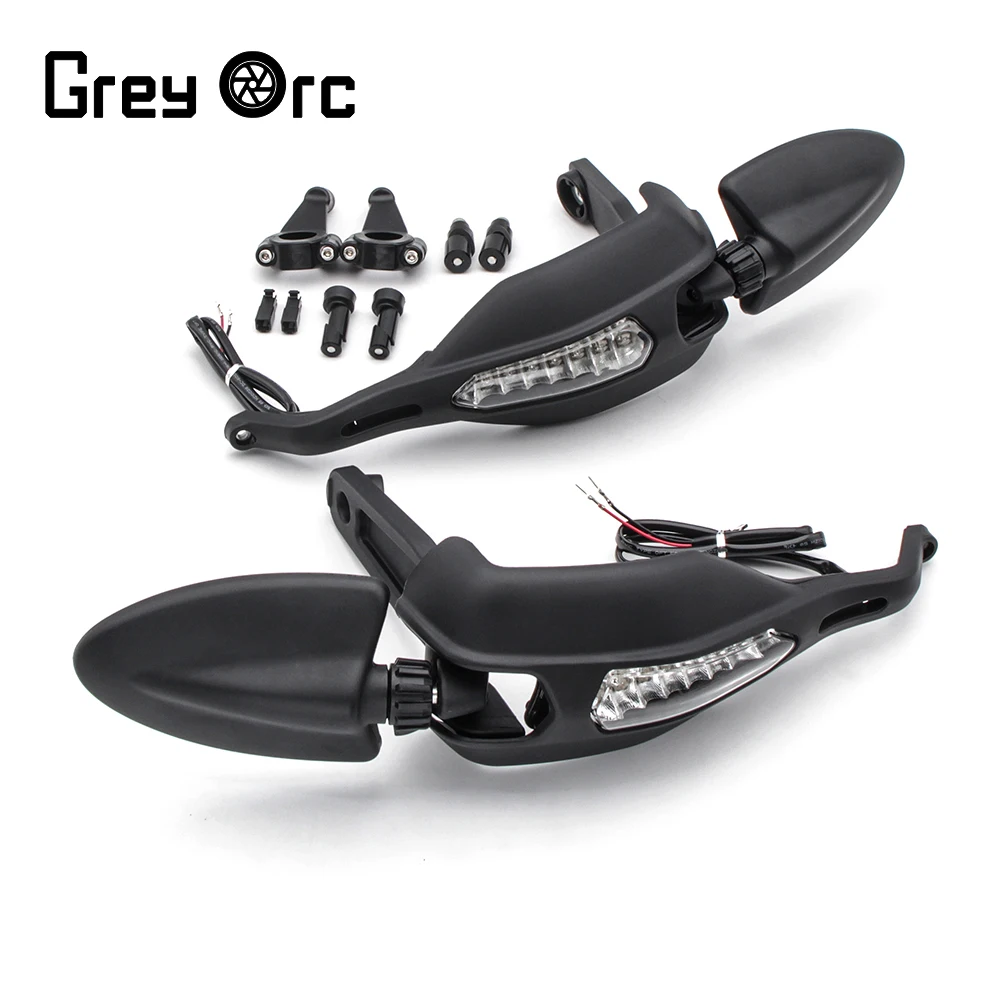 Handguards com luz de sinal volta lâmpada espelho guiador protetor mão guarda para ducati monster 796 hypermotard 1100s 2009 2010