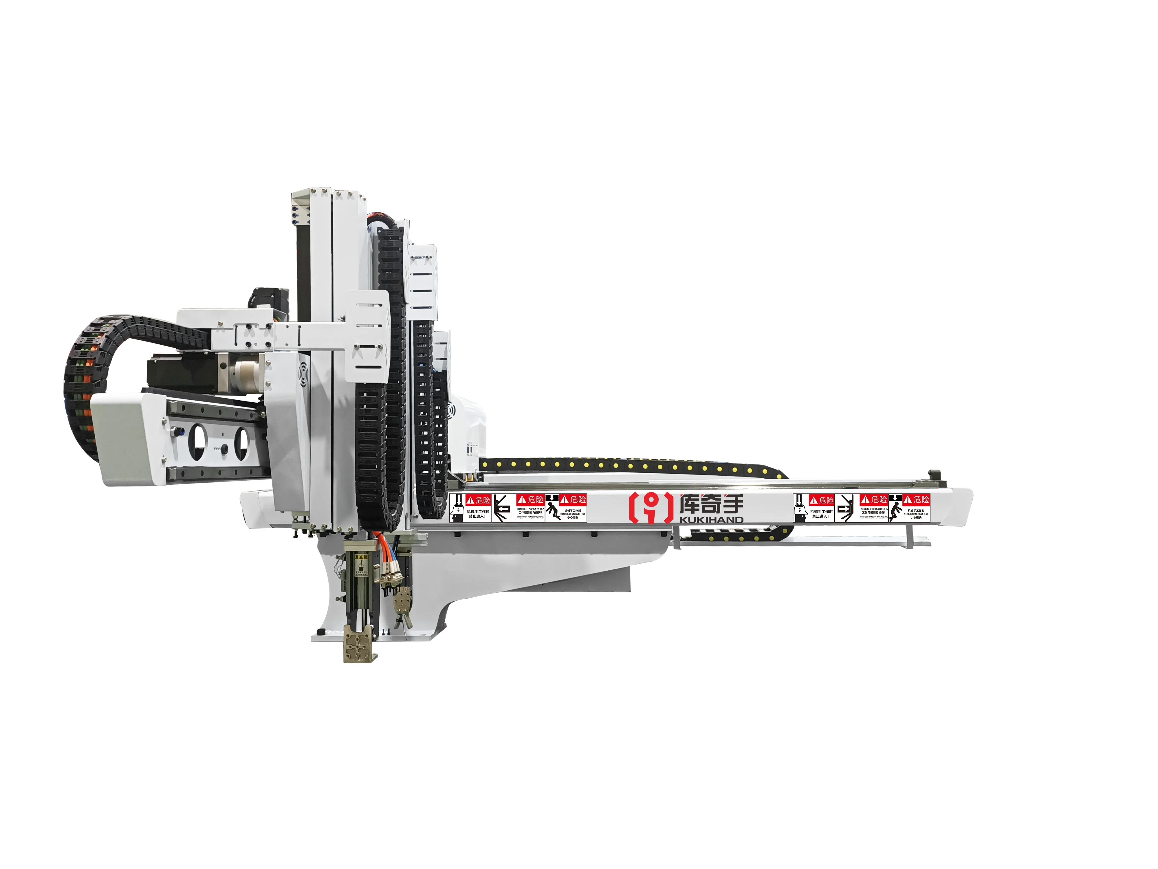 Five axis unilateral double arm three section robot 100 to 250T inje ction moulding machine