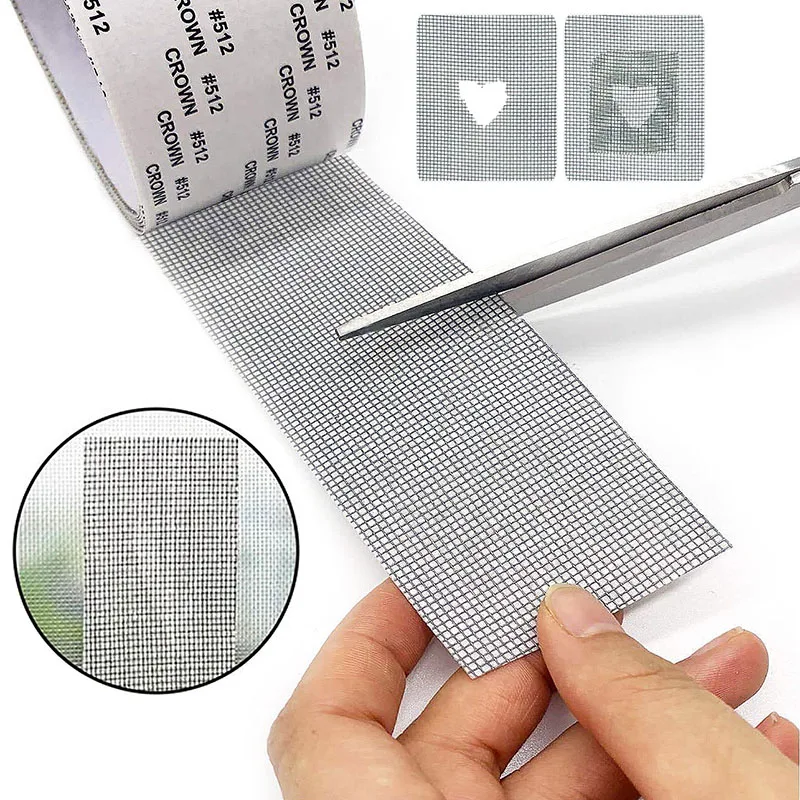 

1 roll 2M Strong Self-Adhesive Window Screen Repair Tape - Cover Holes and Tears, Keep Insects Out Window Screen Mosquito Net