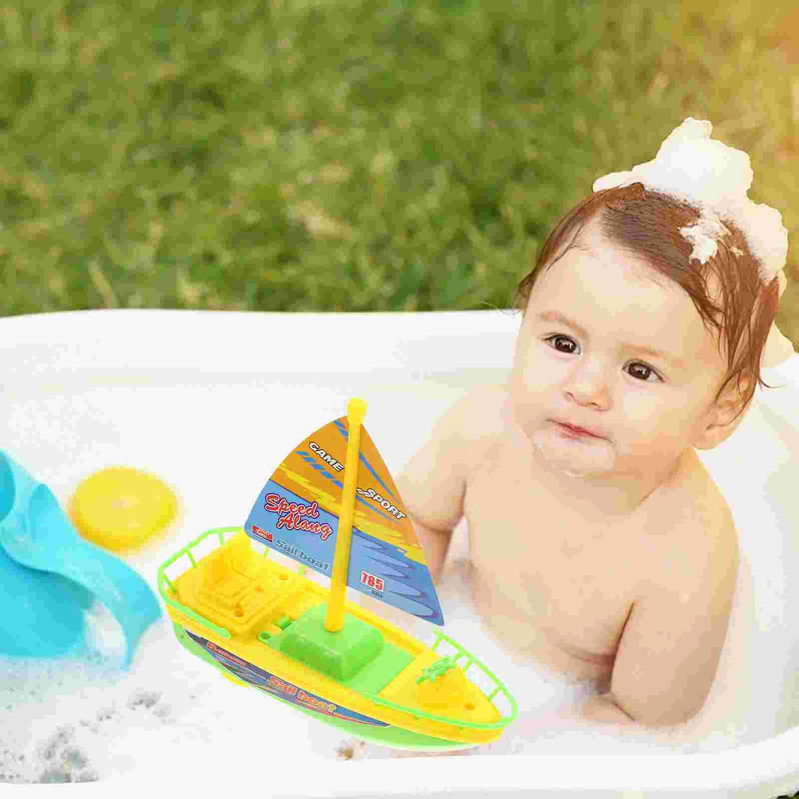 Bath Speed Boat Toy Toys for Toddlers Age 2-4 Children Water Cartoon Electric Shower Plaything Baby Plastic Bathing Kids Small