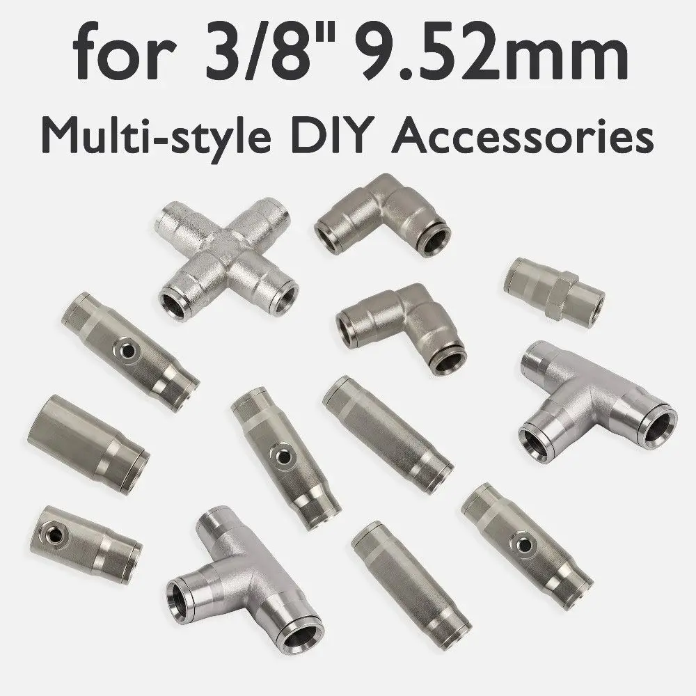 9.52mm High Pressure Misting System Connector Atomizing Nozzle Adapter Tee Connector Nozzle Adapter Elbow Connector