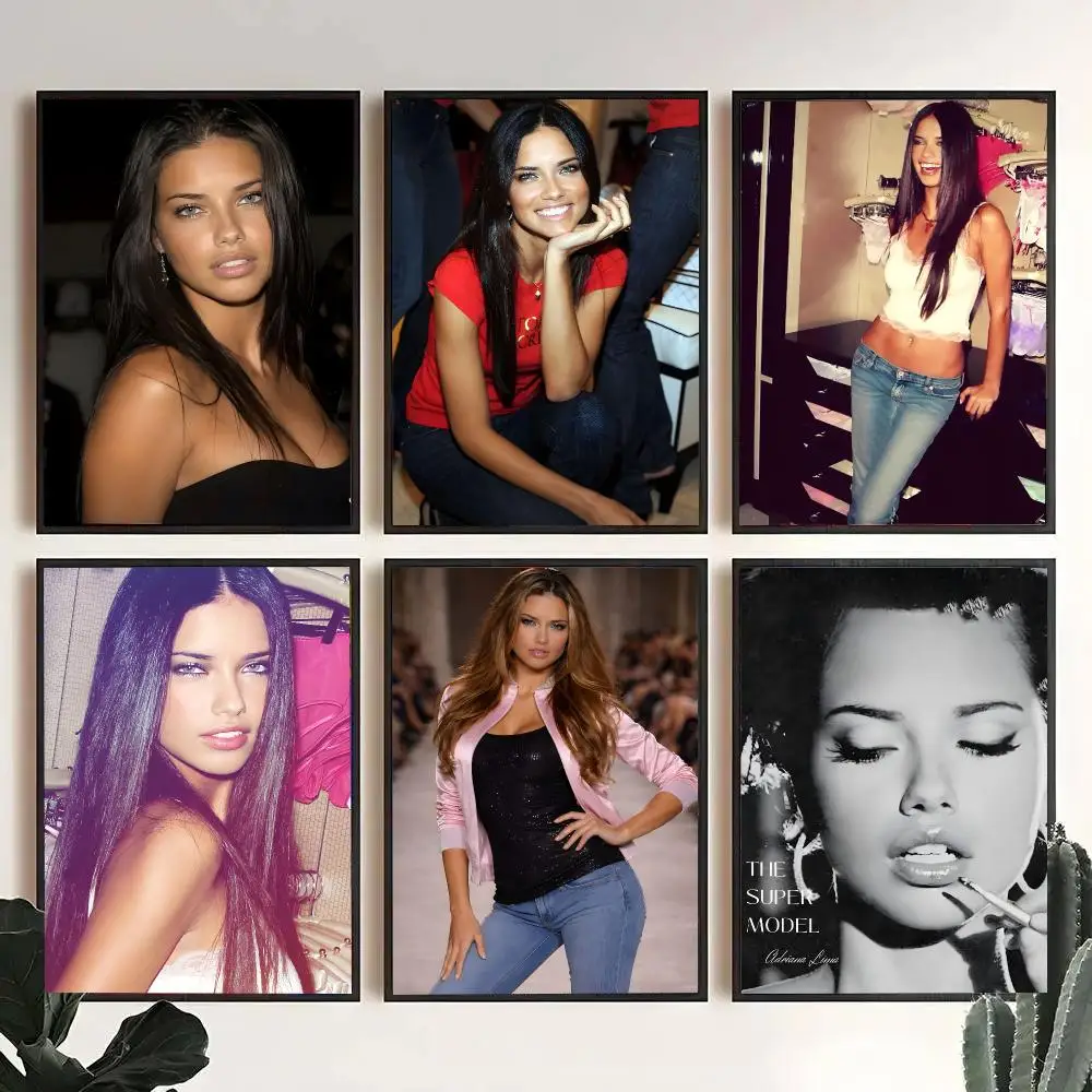 1pc A-Adriana Lima Super Model Poster Decorative Wall Art Stickers Mural For Home Living Room Hallway Decor Gift