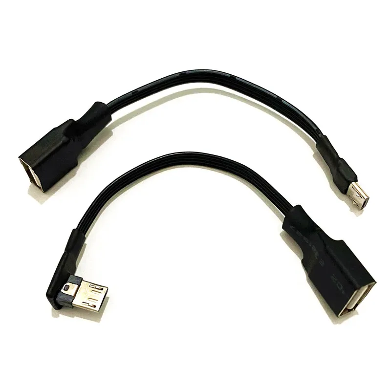 Micro usb otg cable Soft silicone Micro USB male elbow to usb2.0 female OTG cable to connect car U disk 0.1m/0.2m