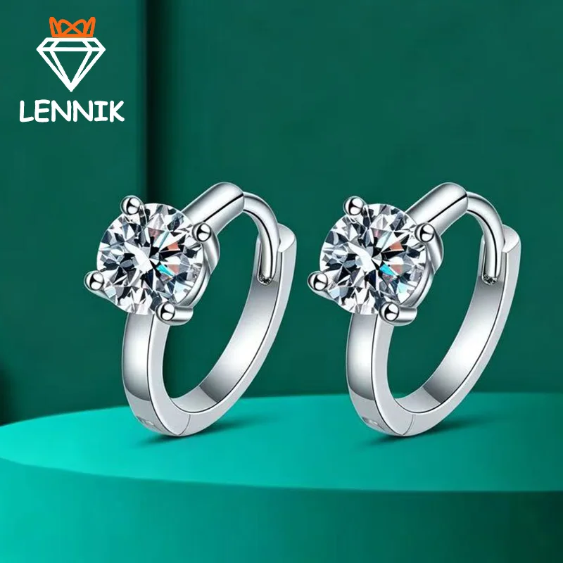 0.5CT-1CT Moissanite Stud Earrings for Women, 925 Sterling Silver Sparkling Wedding Party Jewelry GRA Certified