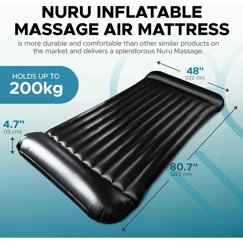 مرتبة تدليك Nuru متينة قابلة للنفخ من مادة PVC |   مقاوم للماء، 88 × 48 × 6 |   مقاومة للزيت والماء والسيليكون