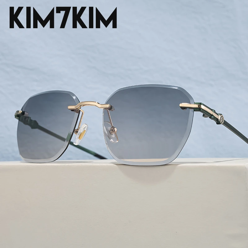 

Classic Rectangular Sunglasses For Men Women Luxury Brand Designer Rimless Metal Frame Eyewear Goggle Vintage Driving Sun Glass