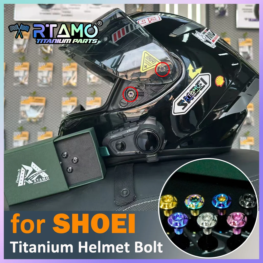 RTAMO M4 Gr5 Titanium Helmet Bolt Screw Fit for SHOEI X14//X15/Z8/Z7/GTAIR/Glamster High Strength Multi-Color Available