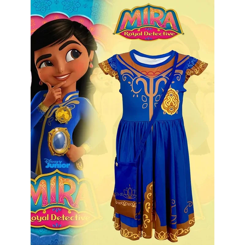 

Halloween Cross border Mira Royal Detective Girls' Flying Sleeve Children's Dress Royal Detective Mira cosplay Dress