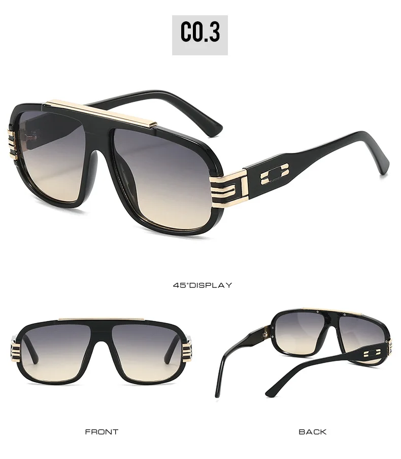 2025 Vintage-Sonnenbrille für Damen, großer Rahmen, Piloten-Punk-Sonnenschutz, Schattierungen, Herren, Strand, Reisen, lässig, Uv400-Sonnenbrille – Detail 9