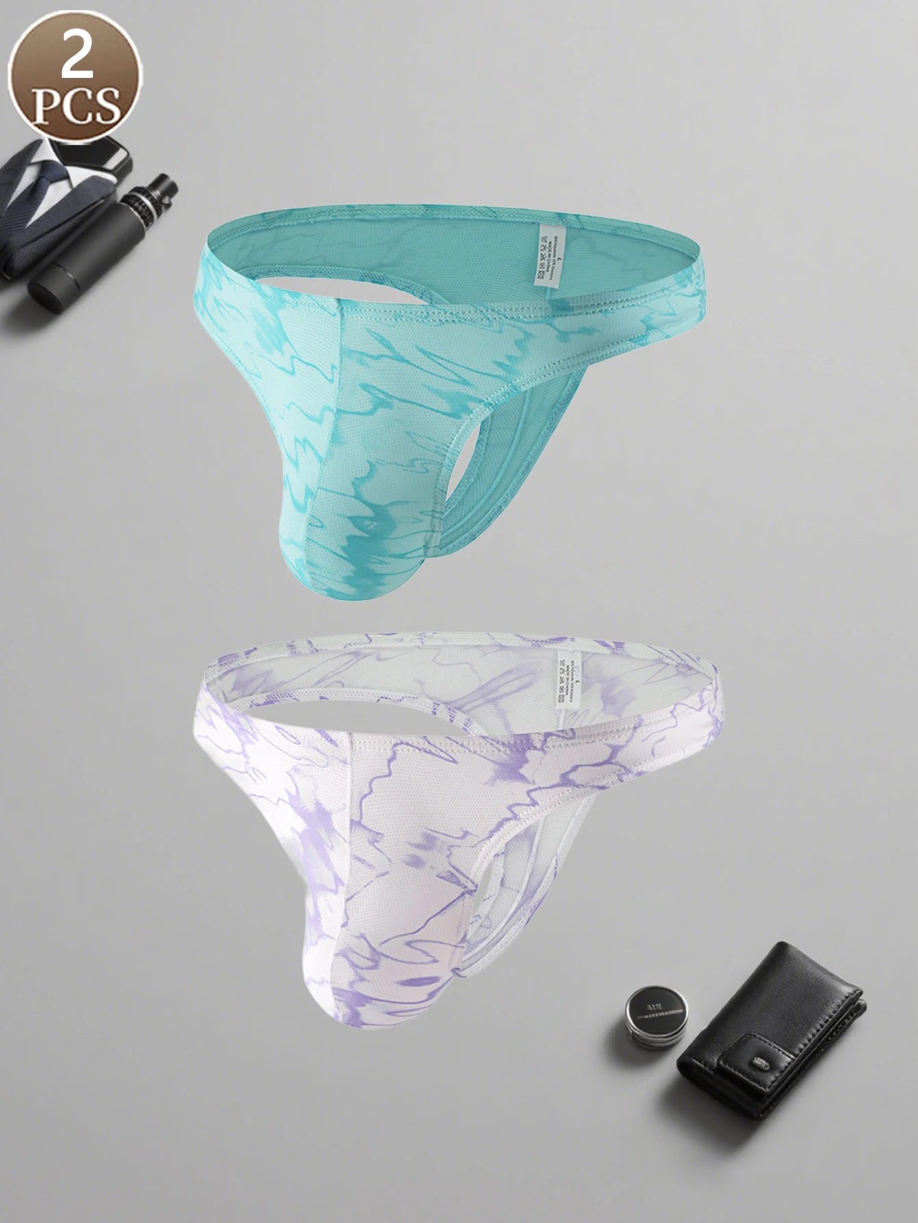 

2PCS men's knitted casual sports thong fashionable and simple low waist men's thong comfortable and soft men's brief