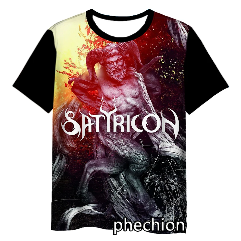 phechion New Fashion Men/Women SATYRICON BAND 3D Print Short Sleeve T-Shirt Casual Hip Hop Summer T Shirt Tops S238